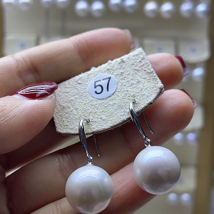 淡水珍珠耳饰银S925镶嵌