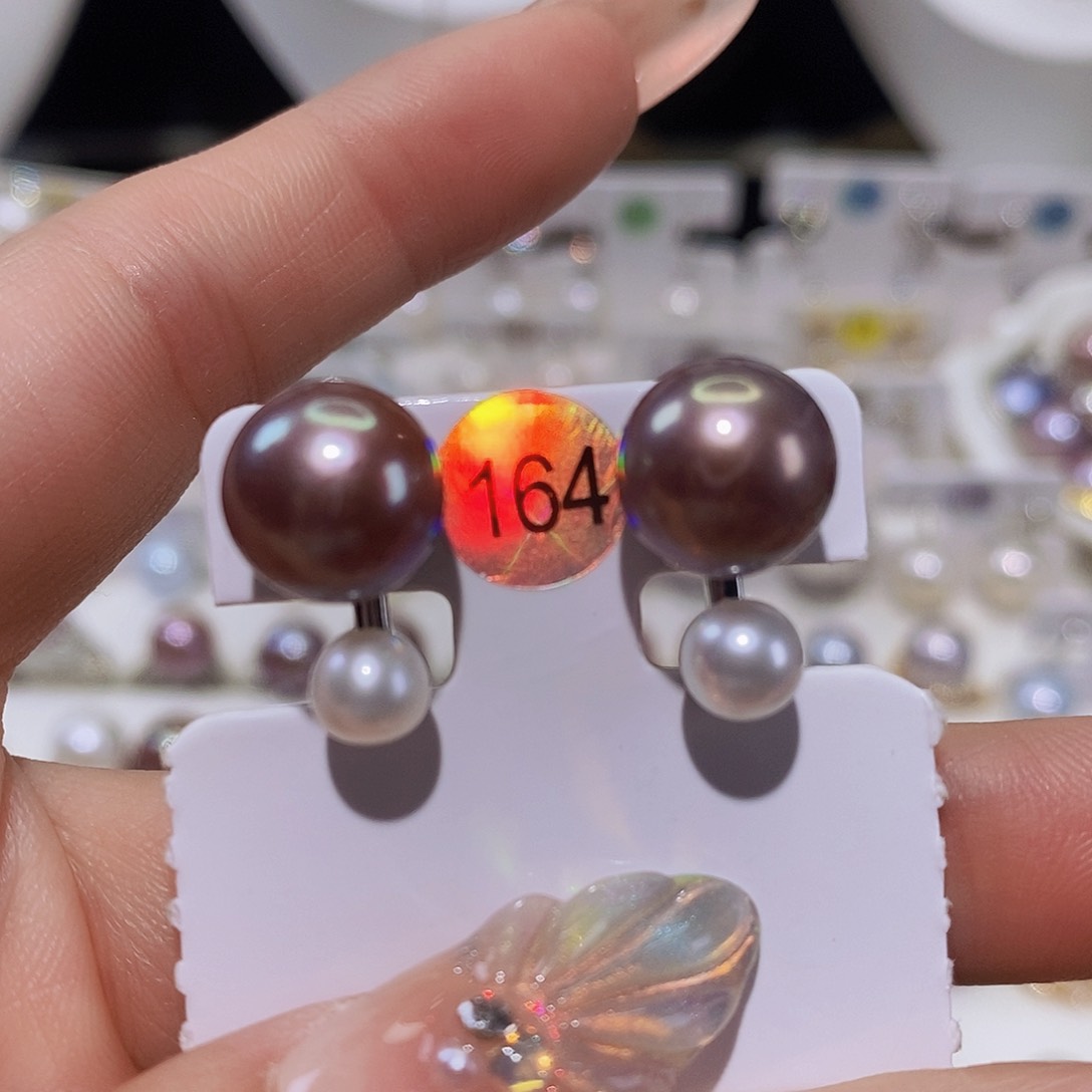 淡水珍珠耳饰银S925镶嵌