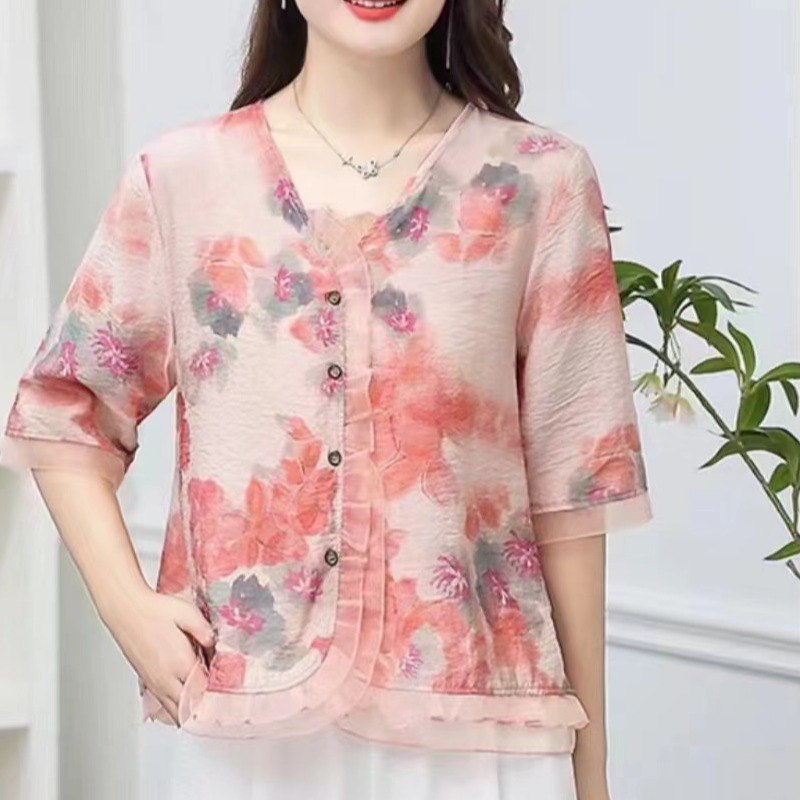 1386-34新款时尚印花小衫