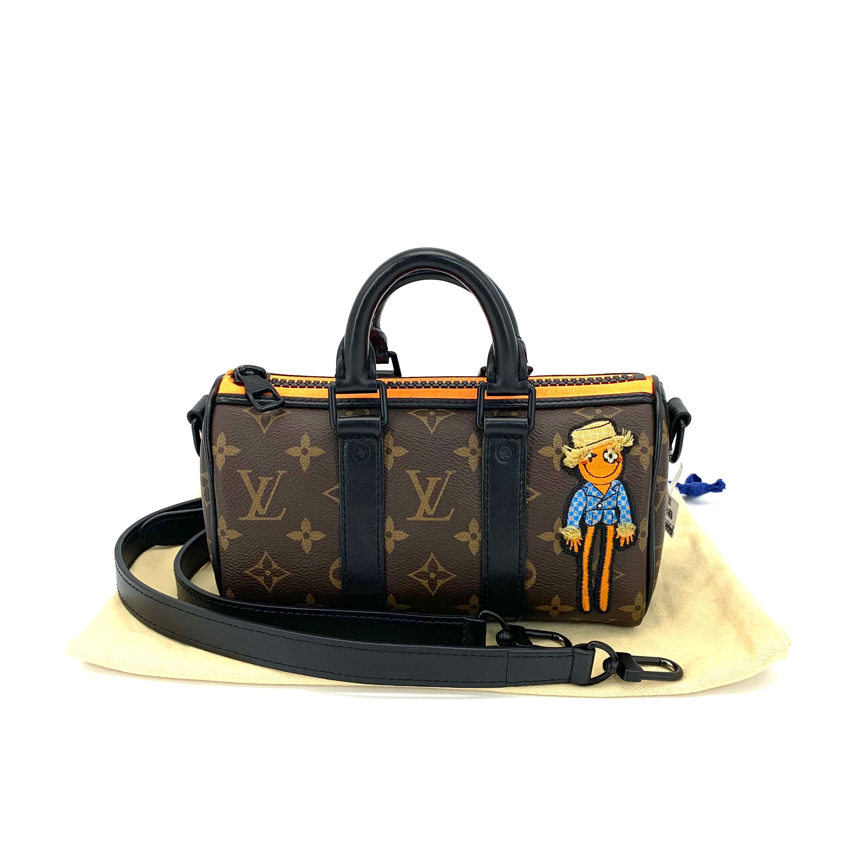 99新 LouisVuitton/路易威登 限量款棕老花keepallxs斜挎包21/12 