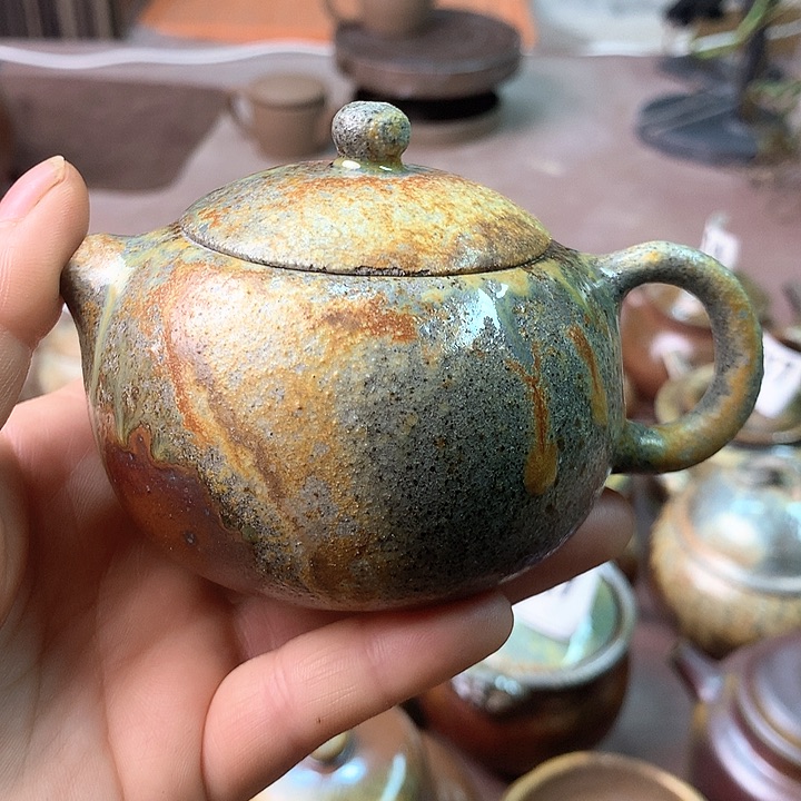紫砂茶壶纯自然高温无釉裸柴烧
