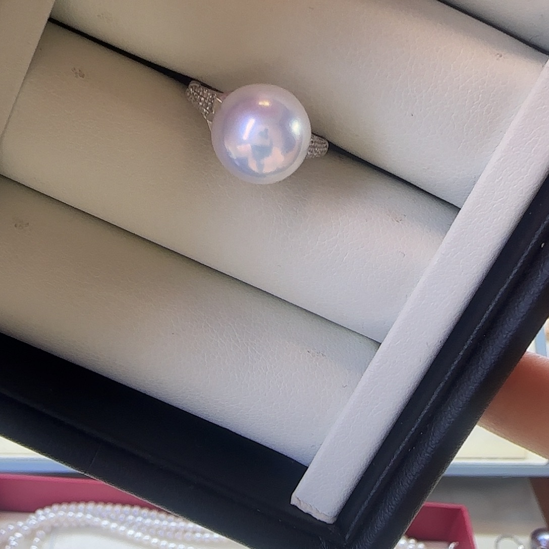 戒指银S925镶嵌淡水珍珠10～11戒指