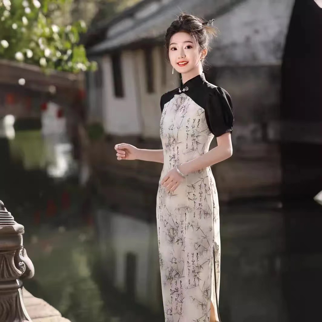 578-【江南】灯笼袖 国风 年轻 改良 旗袍 