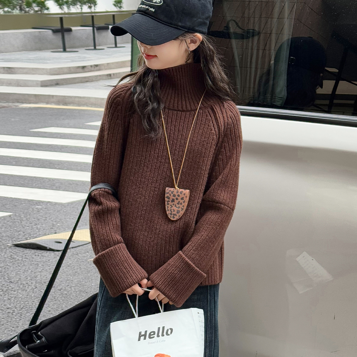 儿童毛衣女2025新款秋冬装女童高领打底衫洋气女孩百搭时尚针织衫