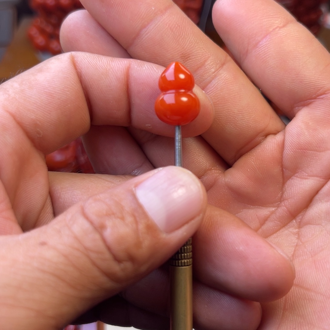 南红玛瑙未镶嵌川料精品葫芦卡12mm左右