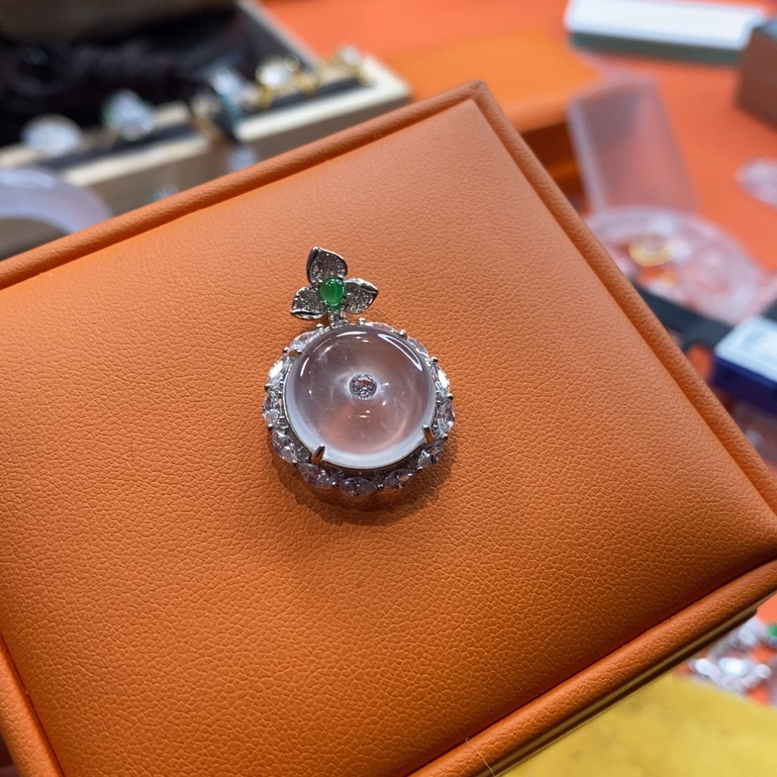 石英质玉点坠银S925镶嵌