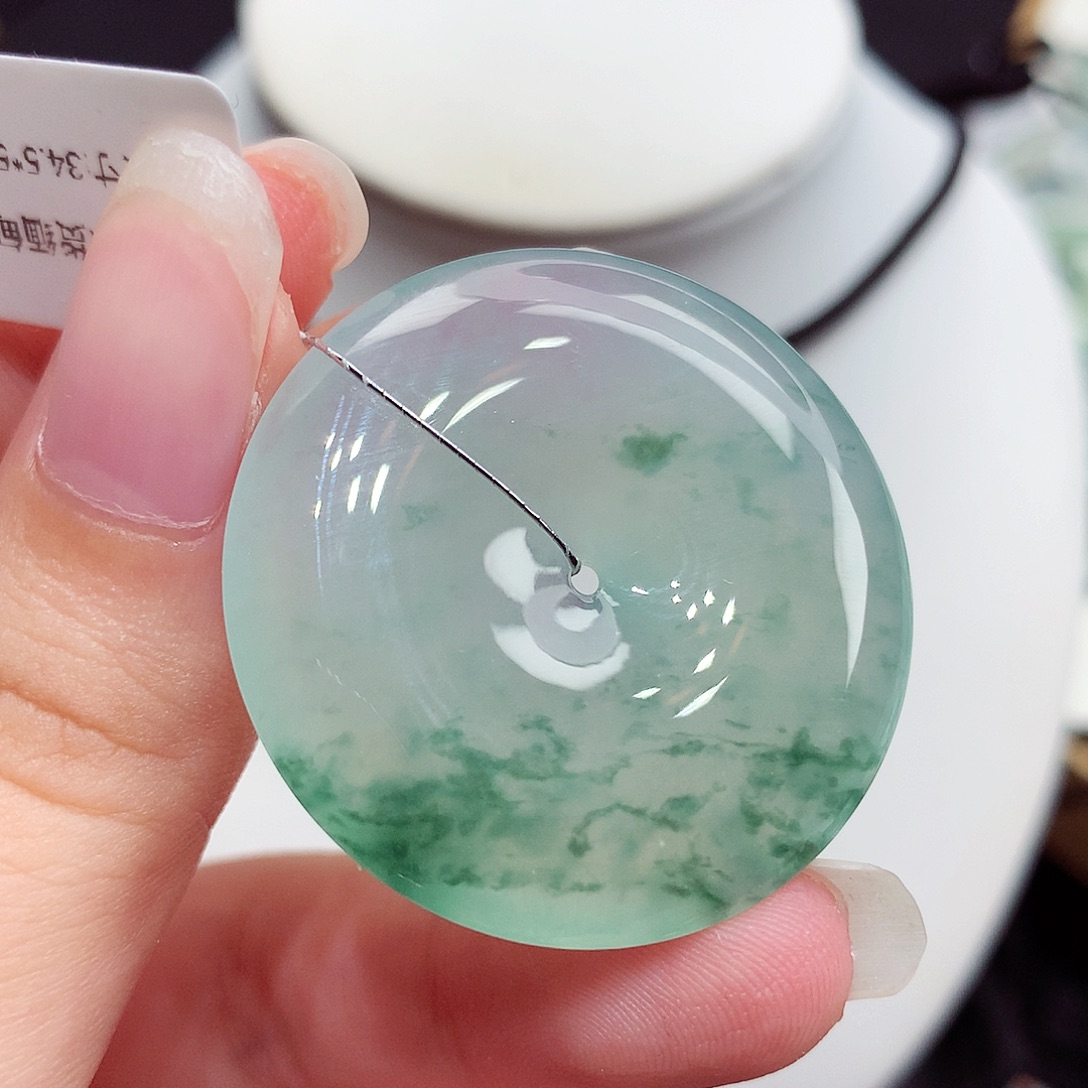 翡翠未镶嵌胸饰翡翠122，34.5/5.7