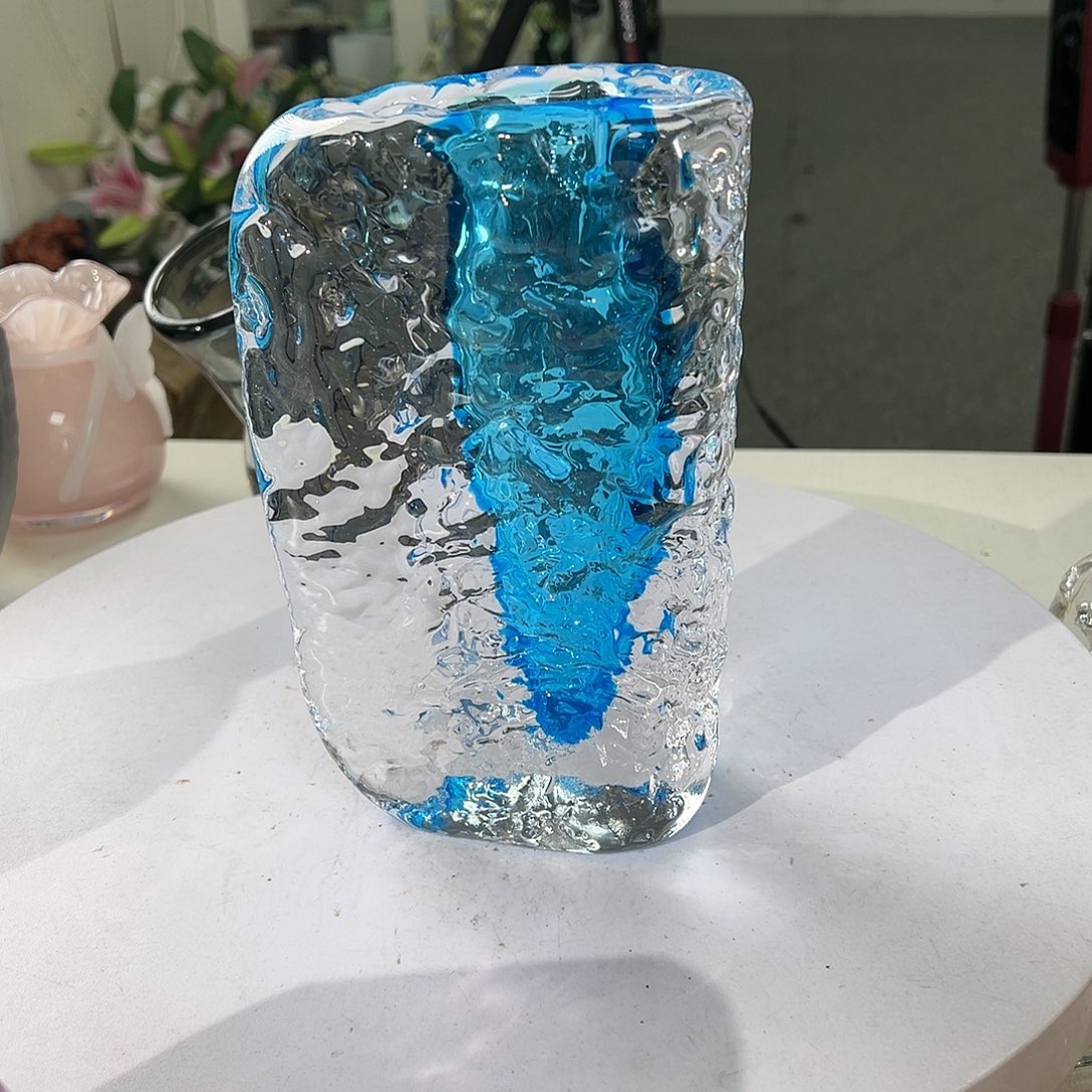 琉璃高20轻奢琉璃花器正常手工痕迹