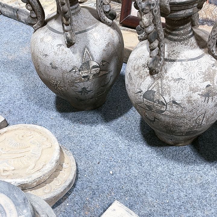 瓦当摆件摆件茶桌茶台陶瓷启*
