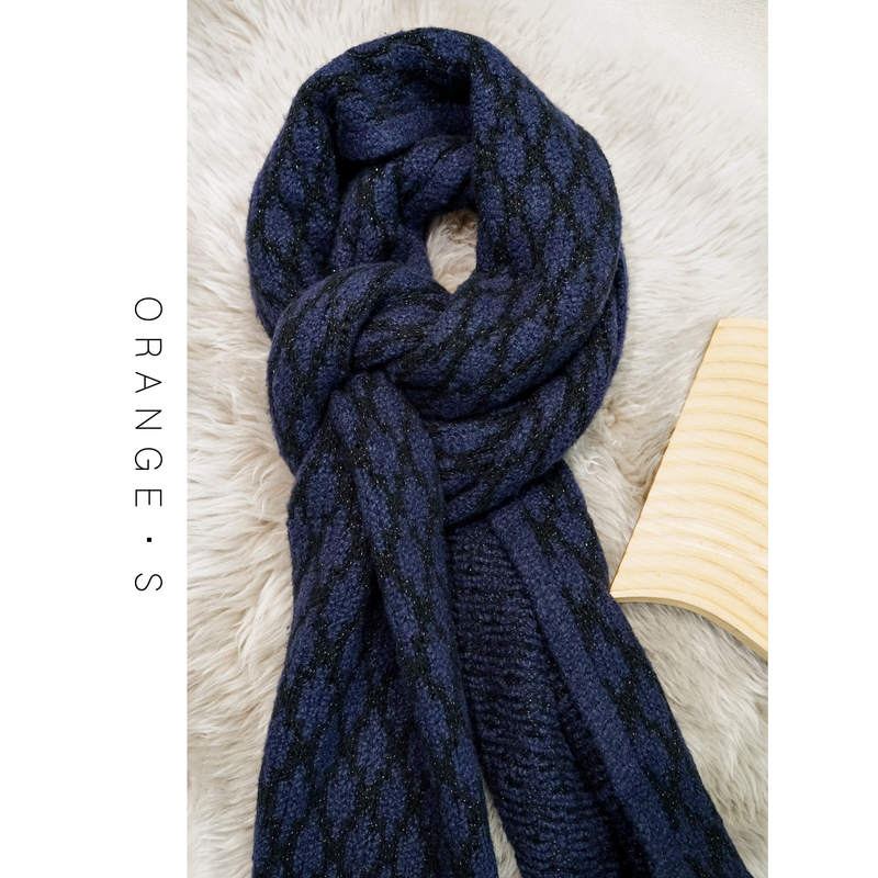 轻奢细闪蓝调~【惊艳时光】双面异色100%羊毛围巾披肩女207*30