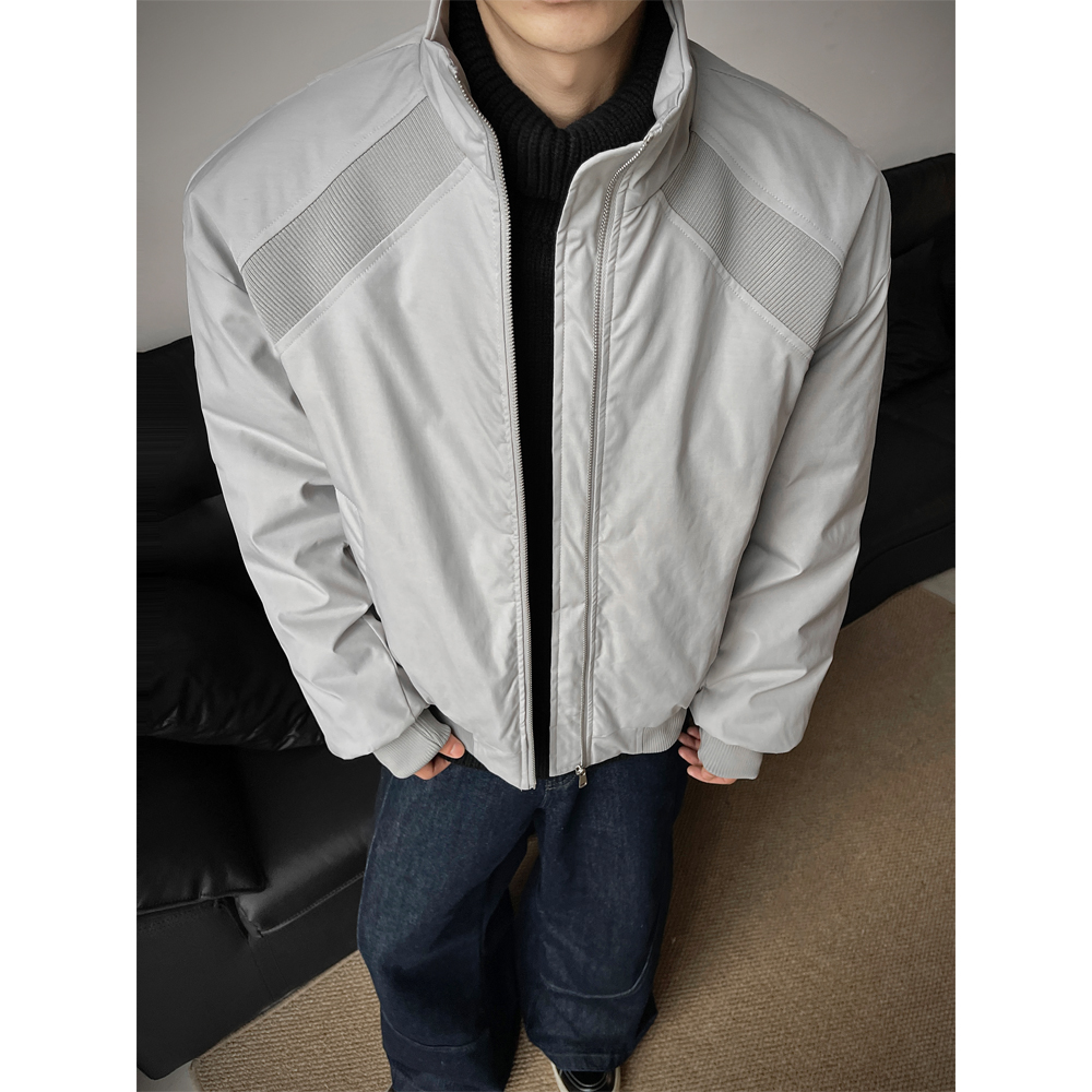 美式解构立领棒球棉服男款冬季加厚保暖棉服boxy短款正肩棉衣外套