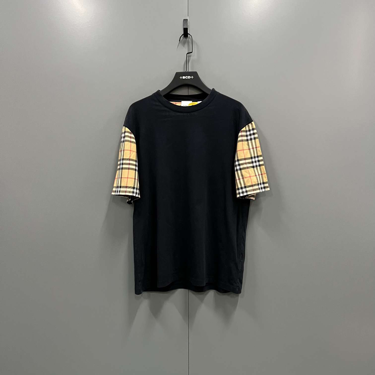 95新 BURBERRY/博柏利 （jp）125 格纹拼接短袖 L码/