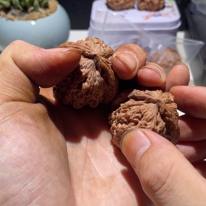 灰***羊文玩核桃吊坠40白狮子