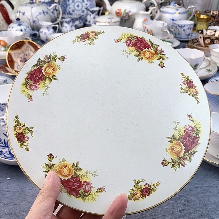 中古瓷器小房子盘子