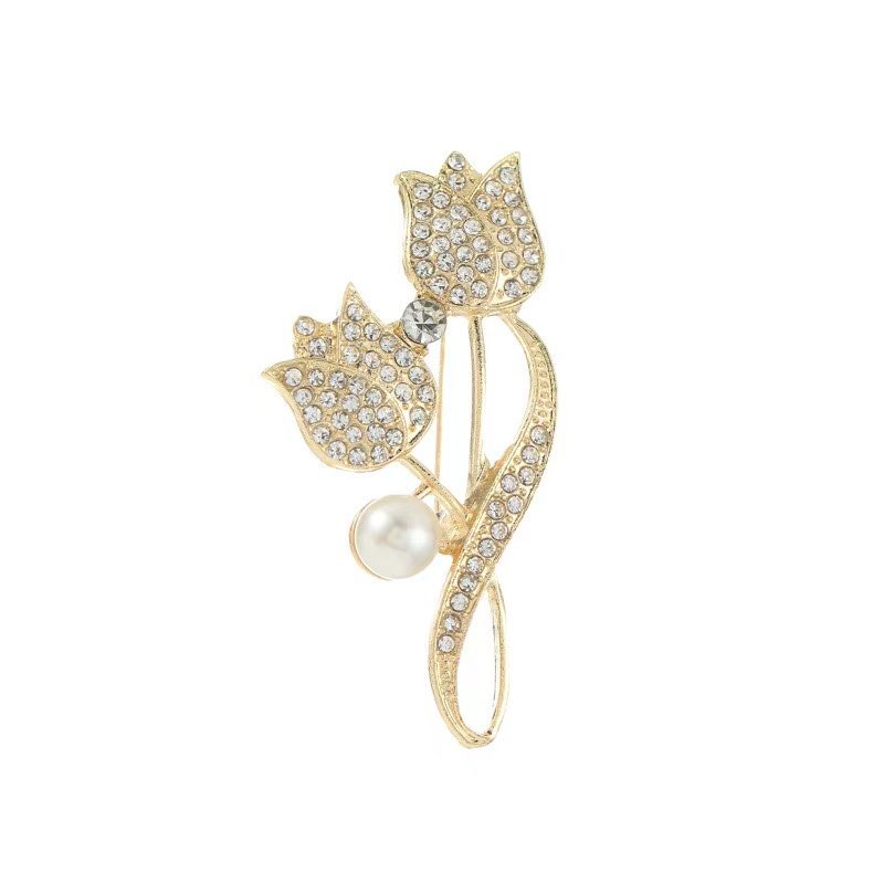 合金仿水晶胸针 时尚郁金香共和小天鹅胸针