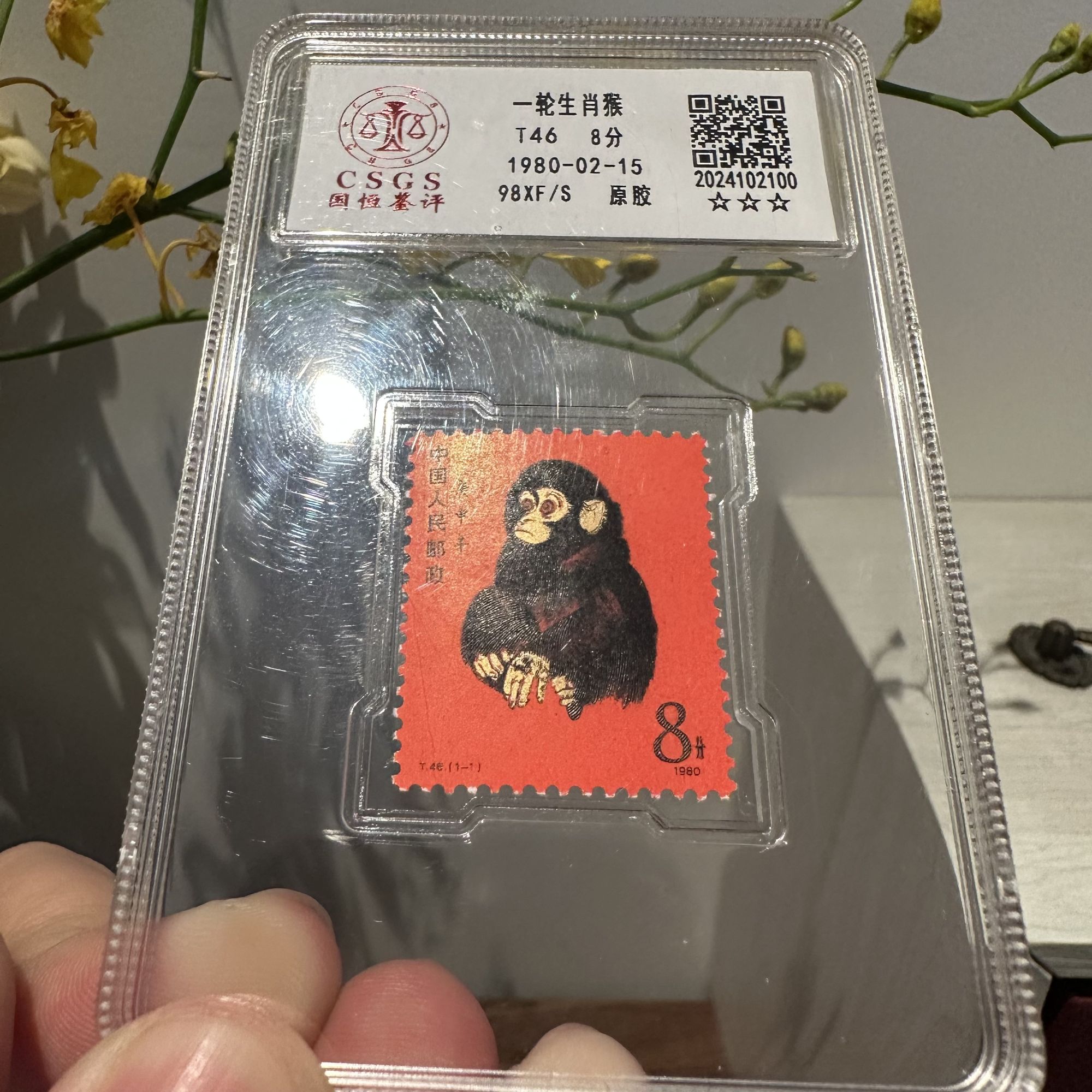 《嘉荣讲邮票》T46 一轮生肖猴 98 原胶XF/S三星