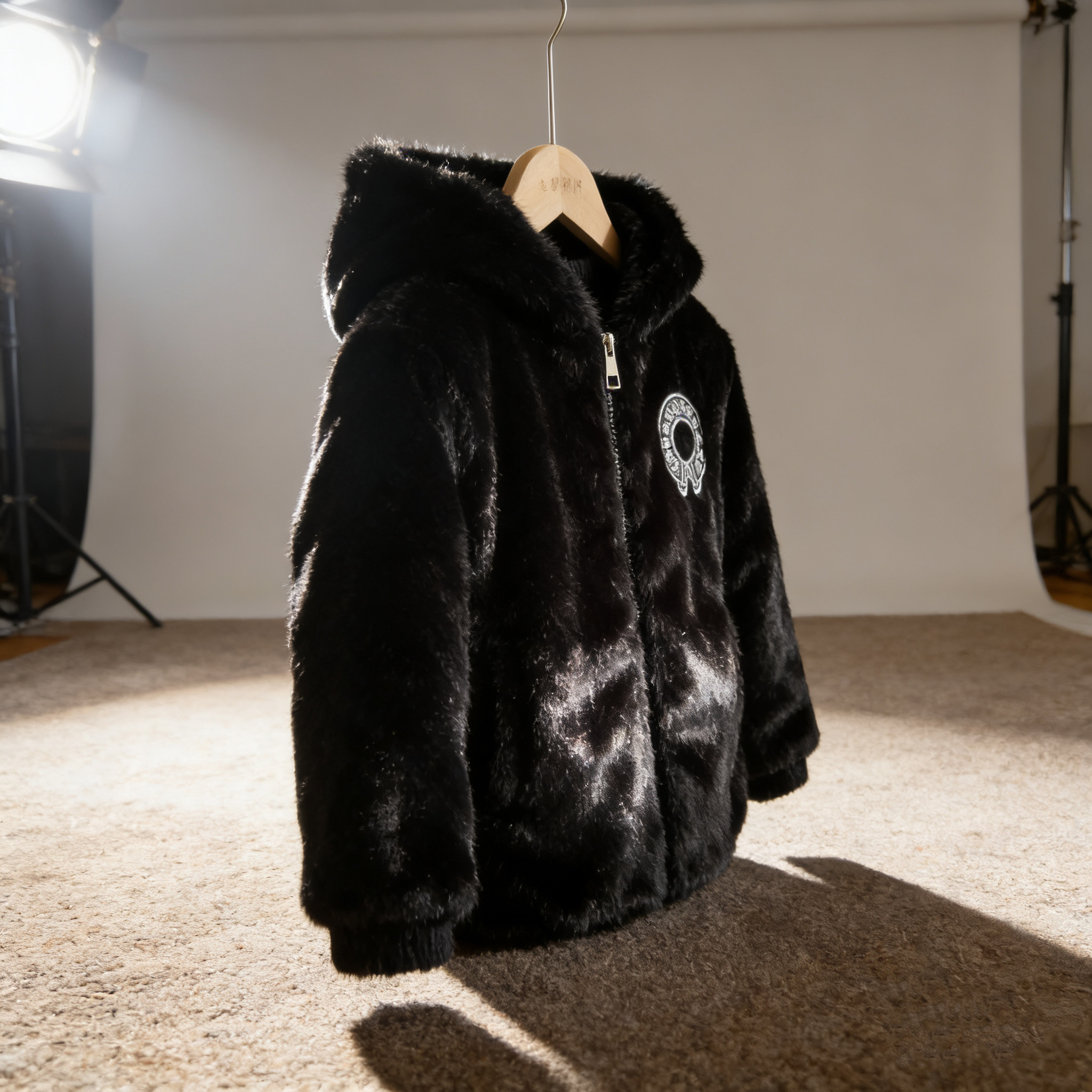 儿童皮草冬装仿水貂毛外套男童女童棉袄保暖加厚棉衣