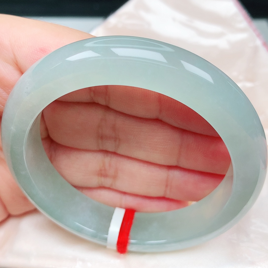 未镶嵌手镯翡翠35冰胶晴绿