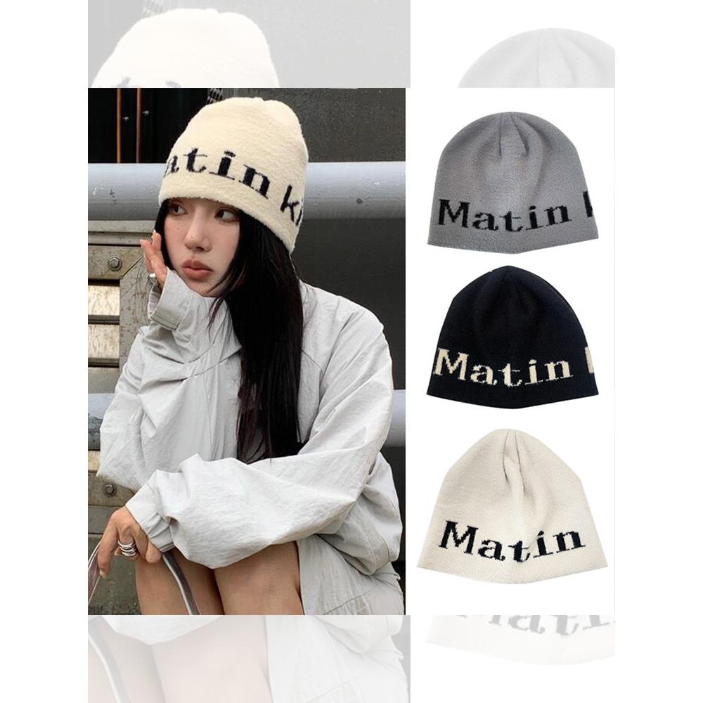 2025韩系帽子毛线帽秋冬针织街头时尚酷女孩大头围显脸小潮冷帽