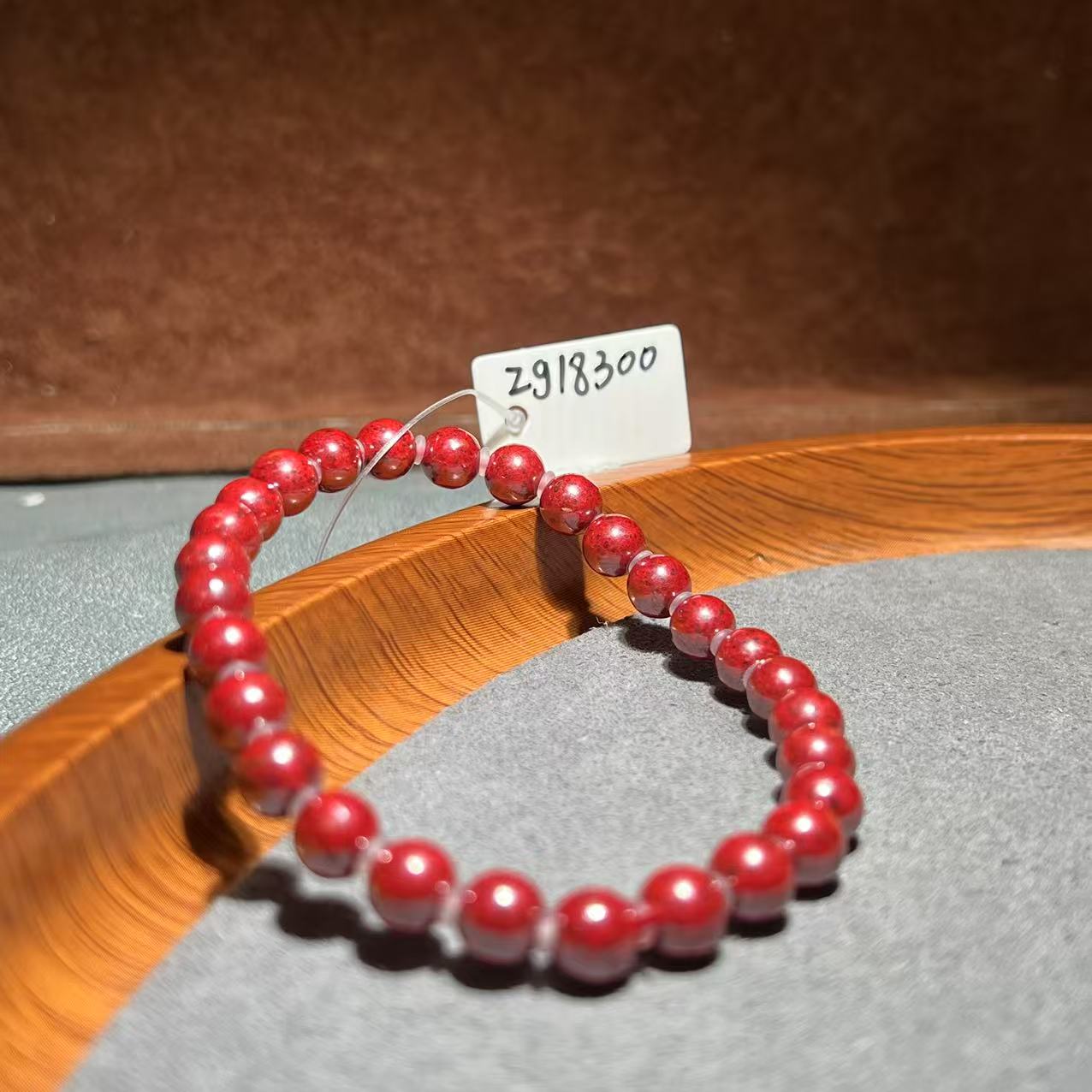 天然辰砂【张老斯珠宝】天然朱砂手串zg18300