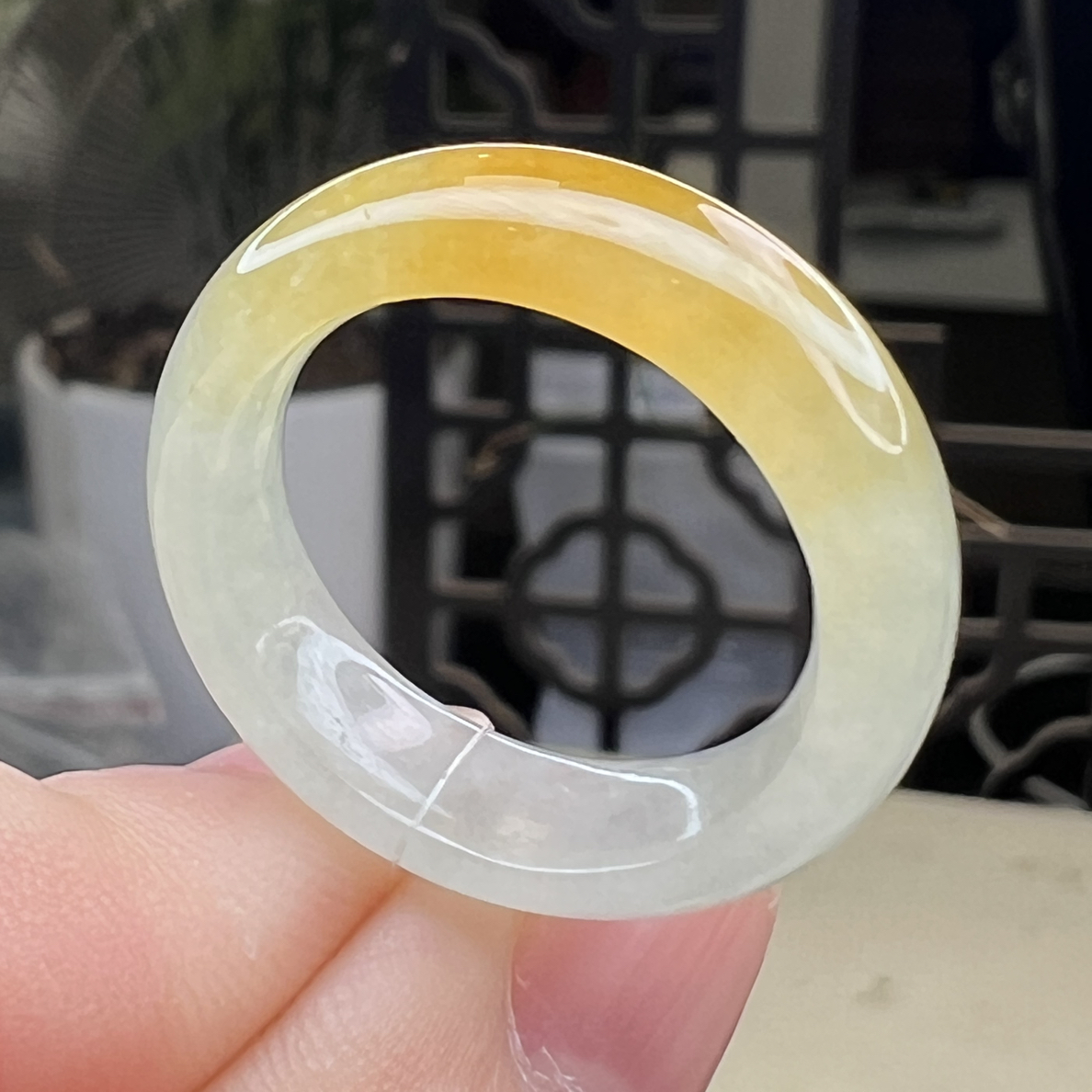 【杨玉环】天然A货翡翠戒指黄翡戒指17圈口以上（自然光拍摄）