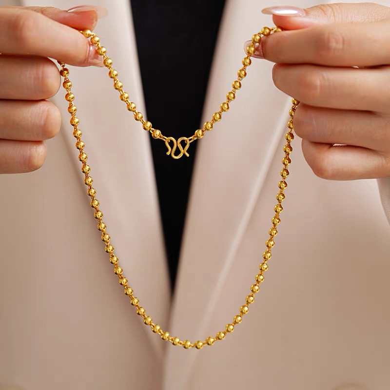 铜合金项链 合金材质6毫米光珠项链