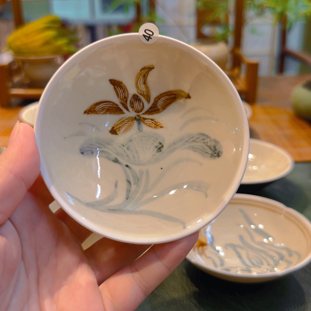 仿古定瓷 釉下彩碟子10.5cm