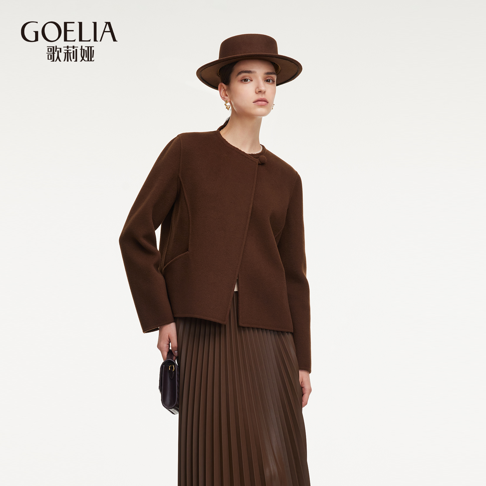 歌莉娅 冬季新品  双面呢短外套  1EDL6N680