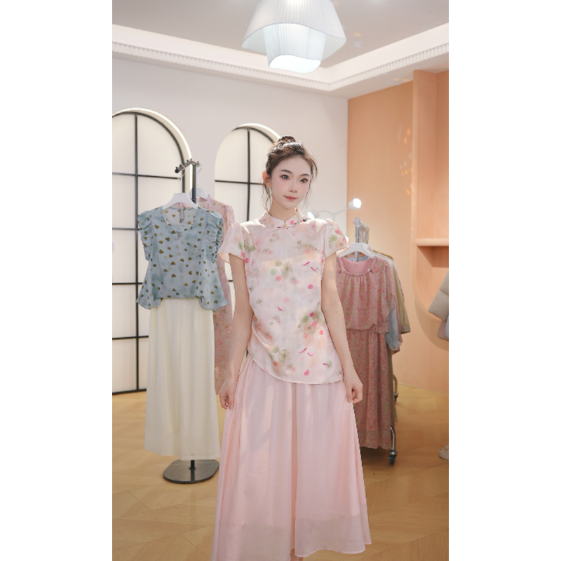 M1716 夏装两件套2025年时尚新款中国风休闲气质显瘦轻奢妈妈装女