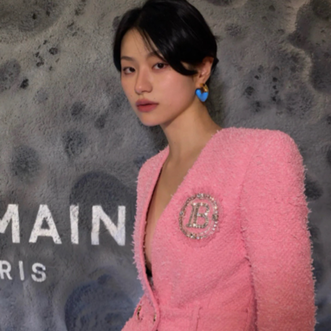 Balmain秀款粉金扣串珠水钻小香风/34码何慧香同款全新原吊/26591