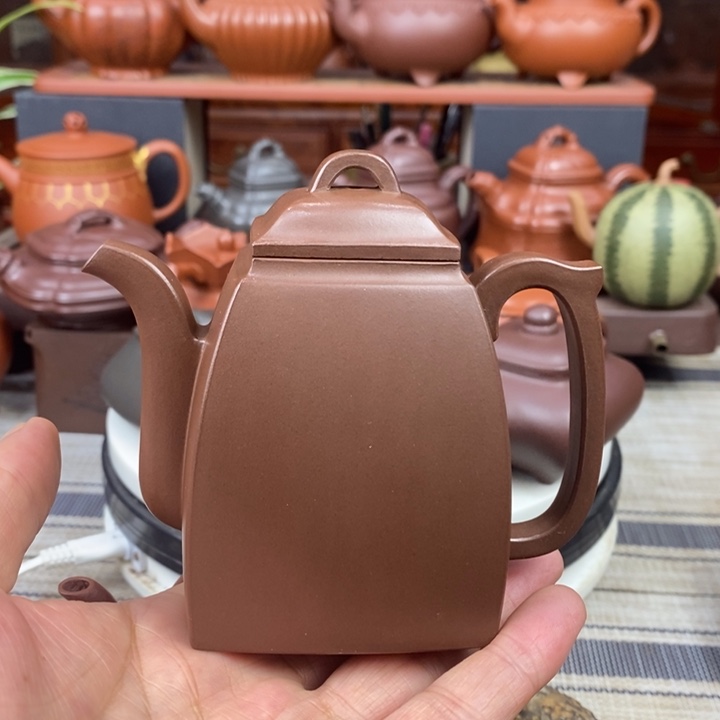 紫砂茶壶汉方200cc原矿文革老紫泥特价