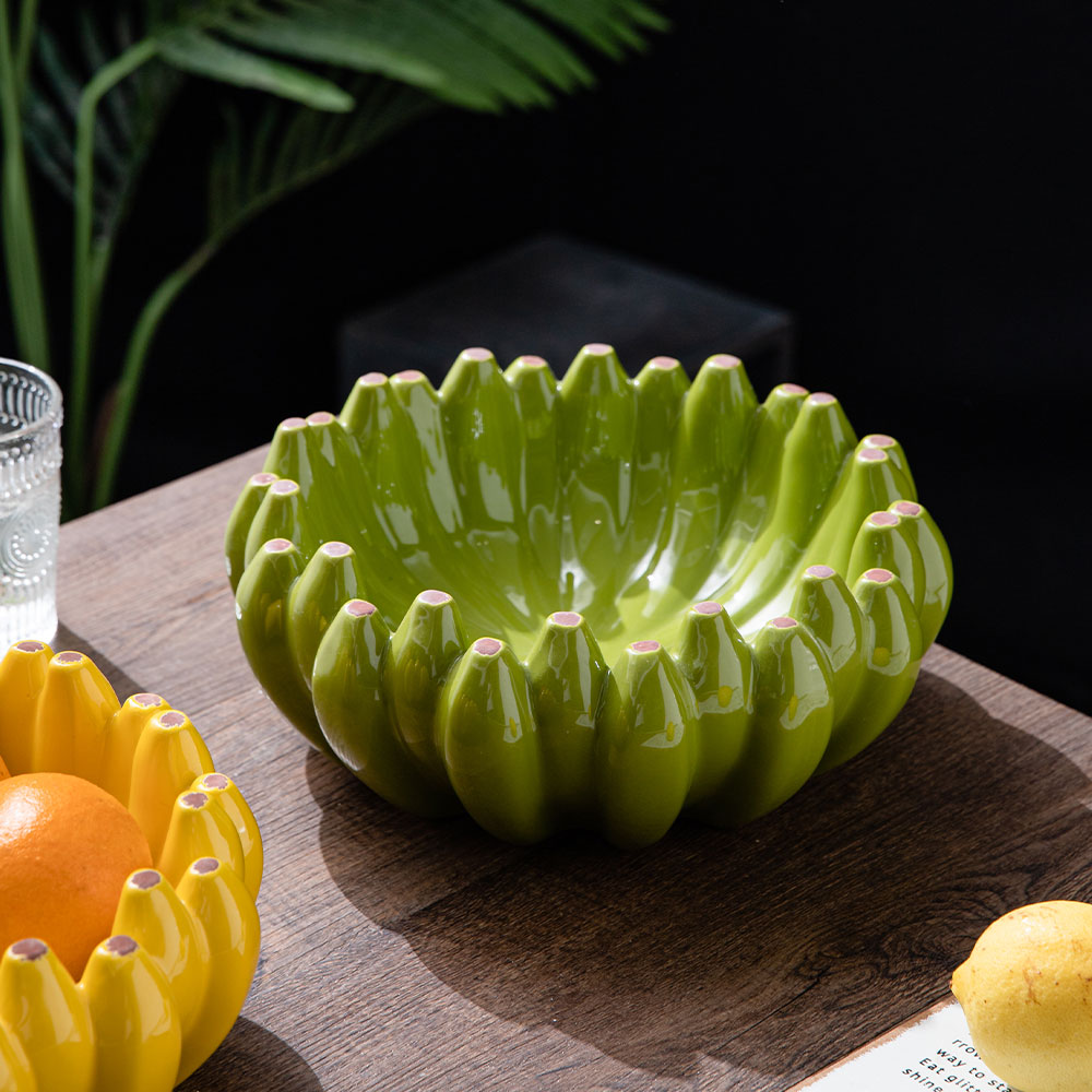 仿真香蕉-9.5寸果碗（绿色）