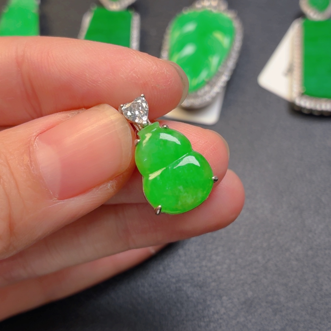 翡翠银S925镶嵌吊坠(不含链)