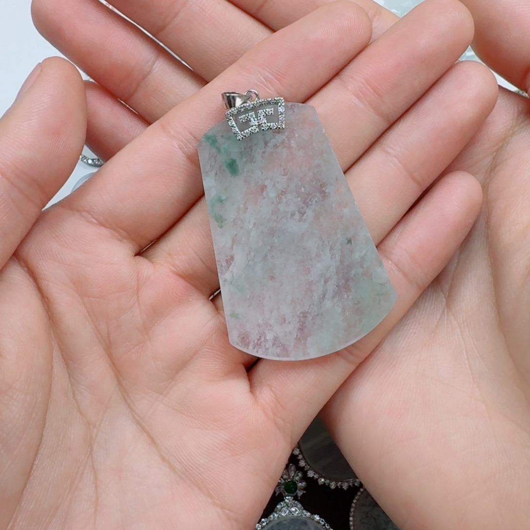 颈饰银S925镶嵌翡翠～****～天然缅甸A货无事牌