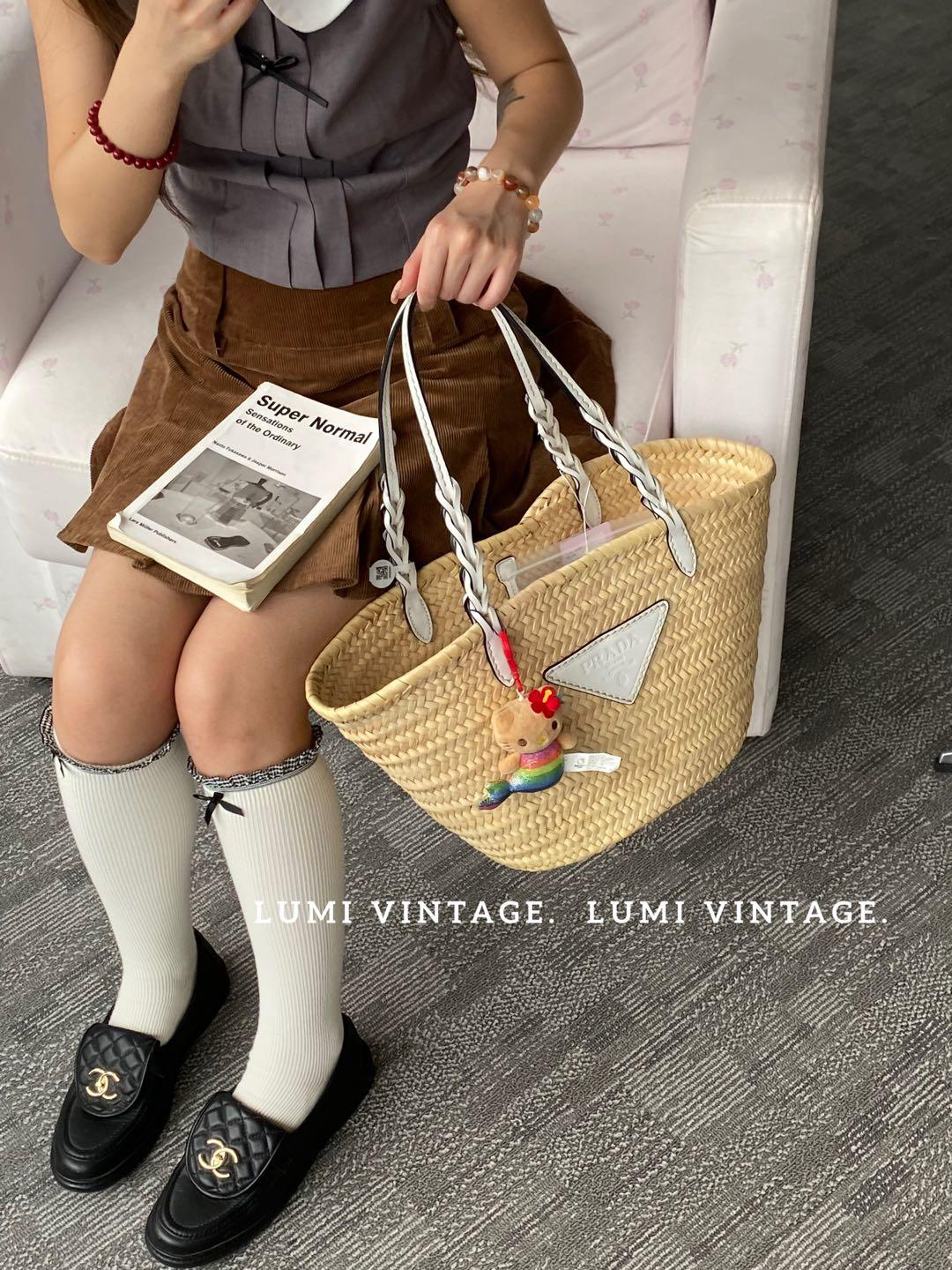 95新 Prada/普拉达 新款草编托特包97735201