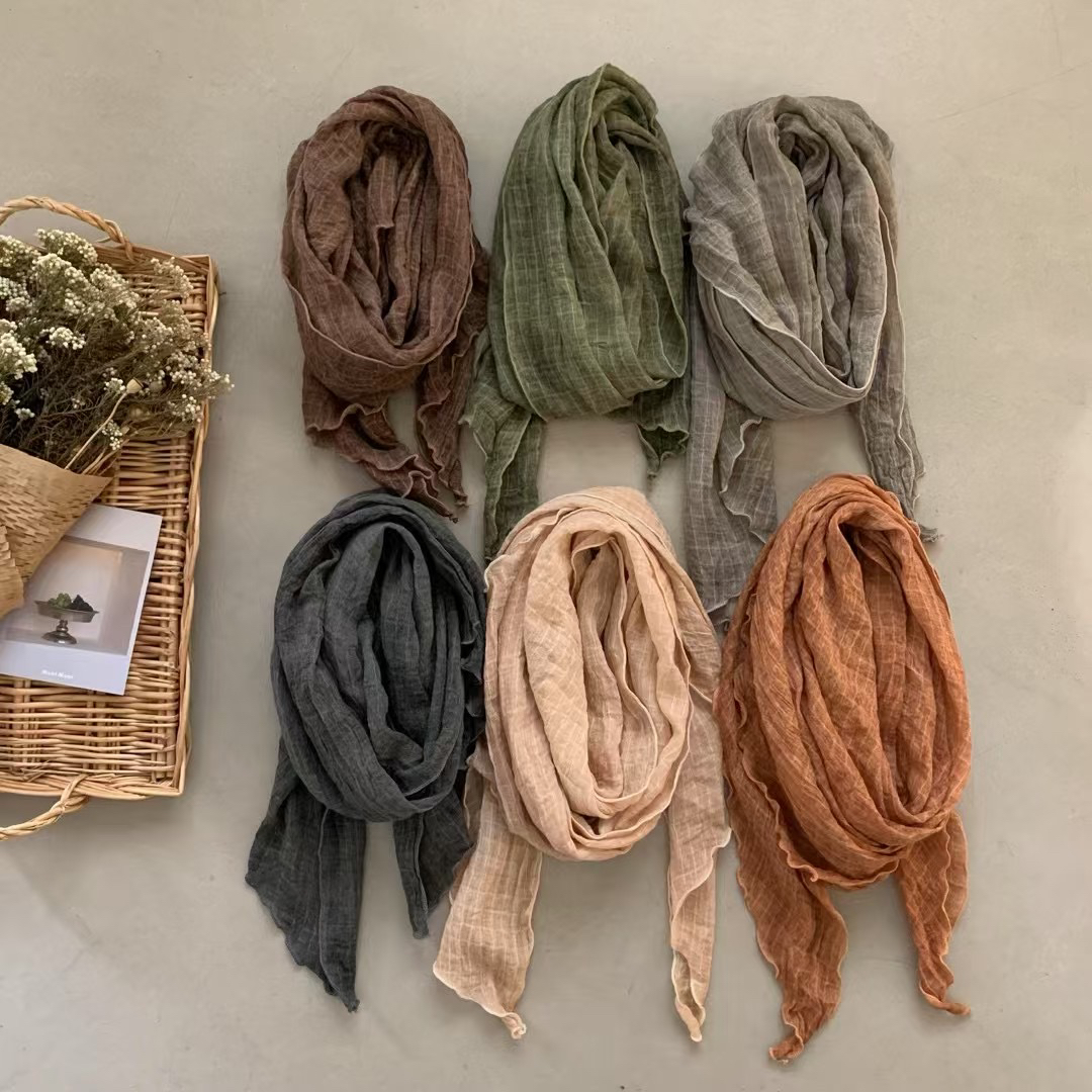 女不掉色保暖男女通用韩版围巾纯色针织休闲灰色