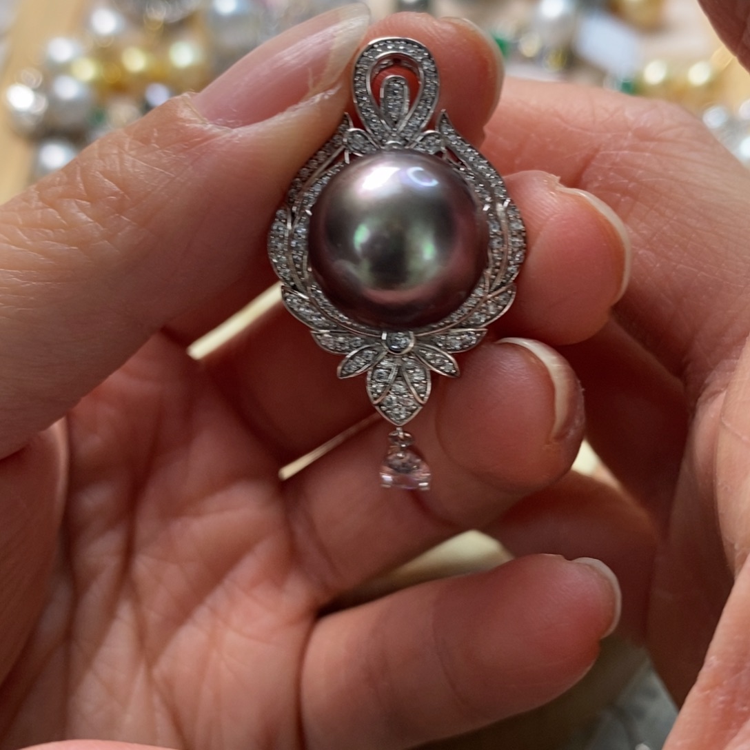 海水珍珠颈饰银S925镶嵌