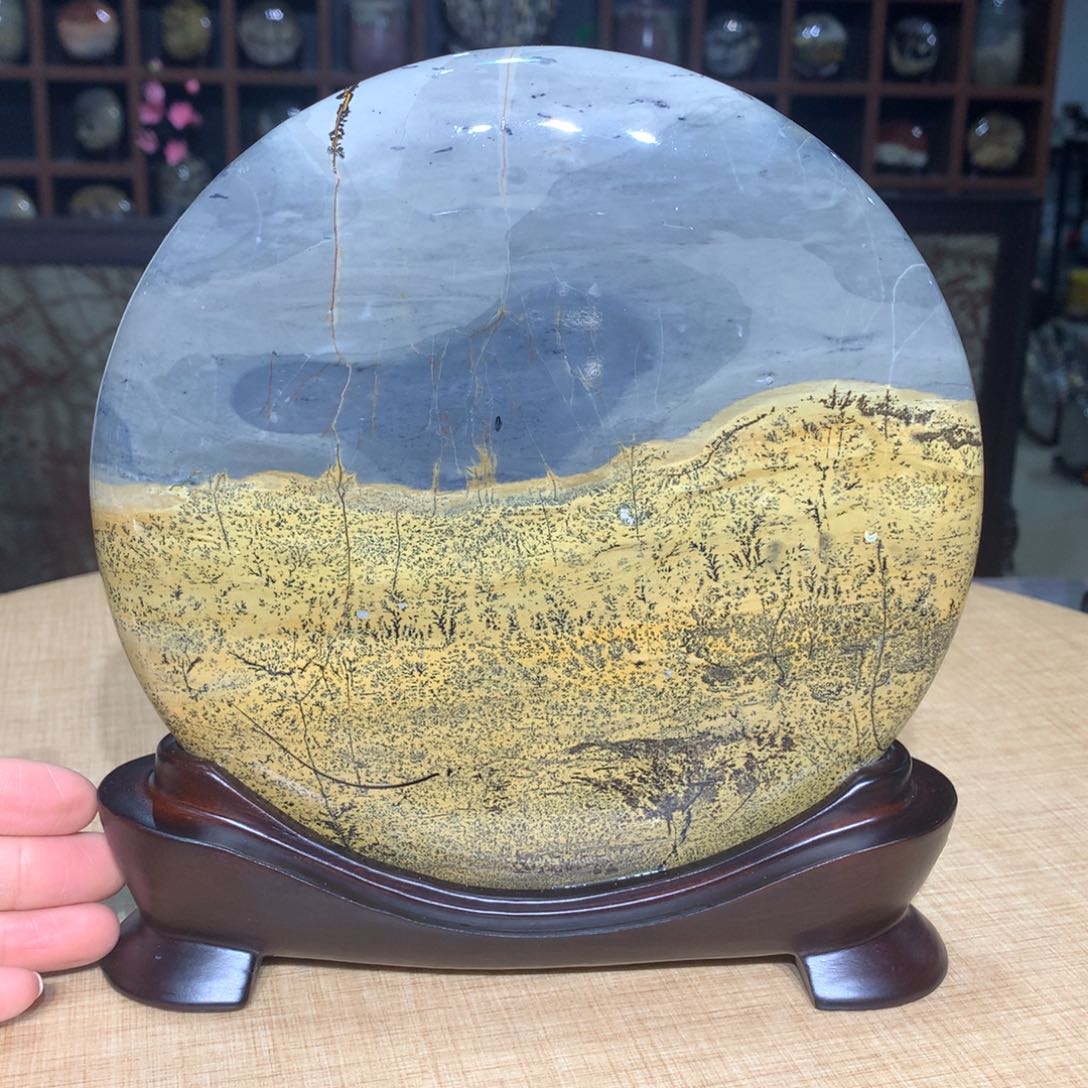 紫砂广西国画石摆件，收藏观赏