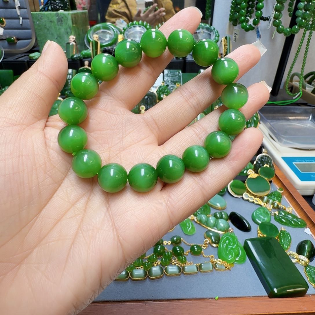 和田玉（碧玉）手链未镶嵌蓓*