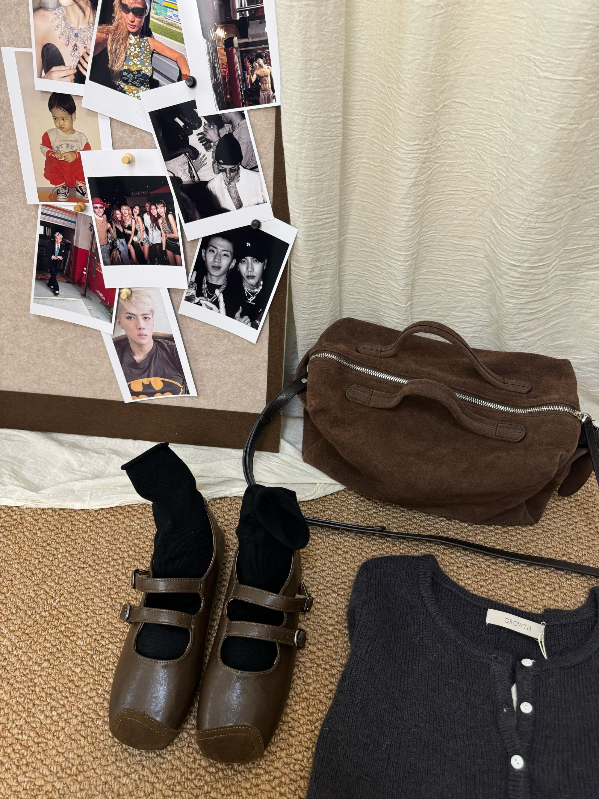 复古小方头双排扣浅口软底一脚蹬玛丽珍鞋