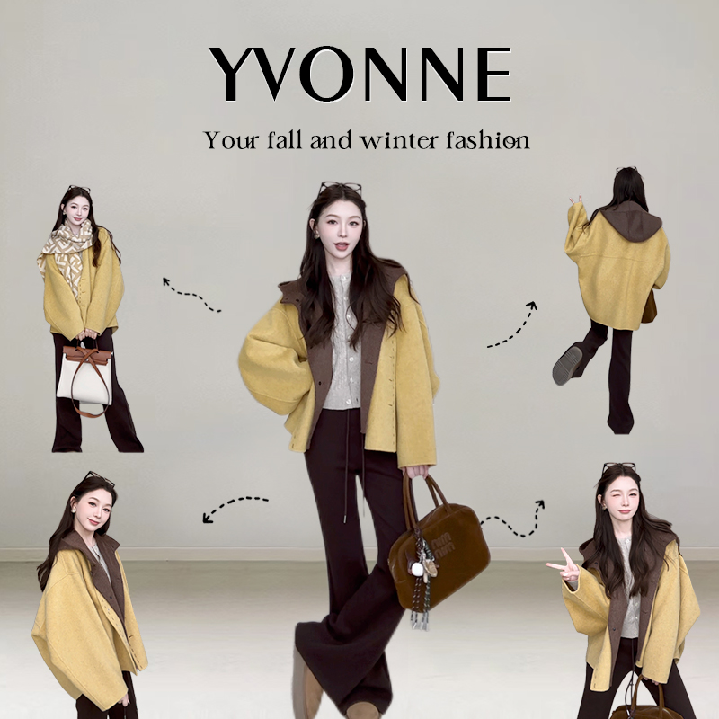 IS YVONNE / 卡纳瓦来 纯手工定制款！大牌明线羊毛双面呢大衣