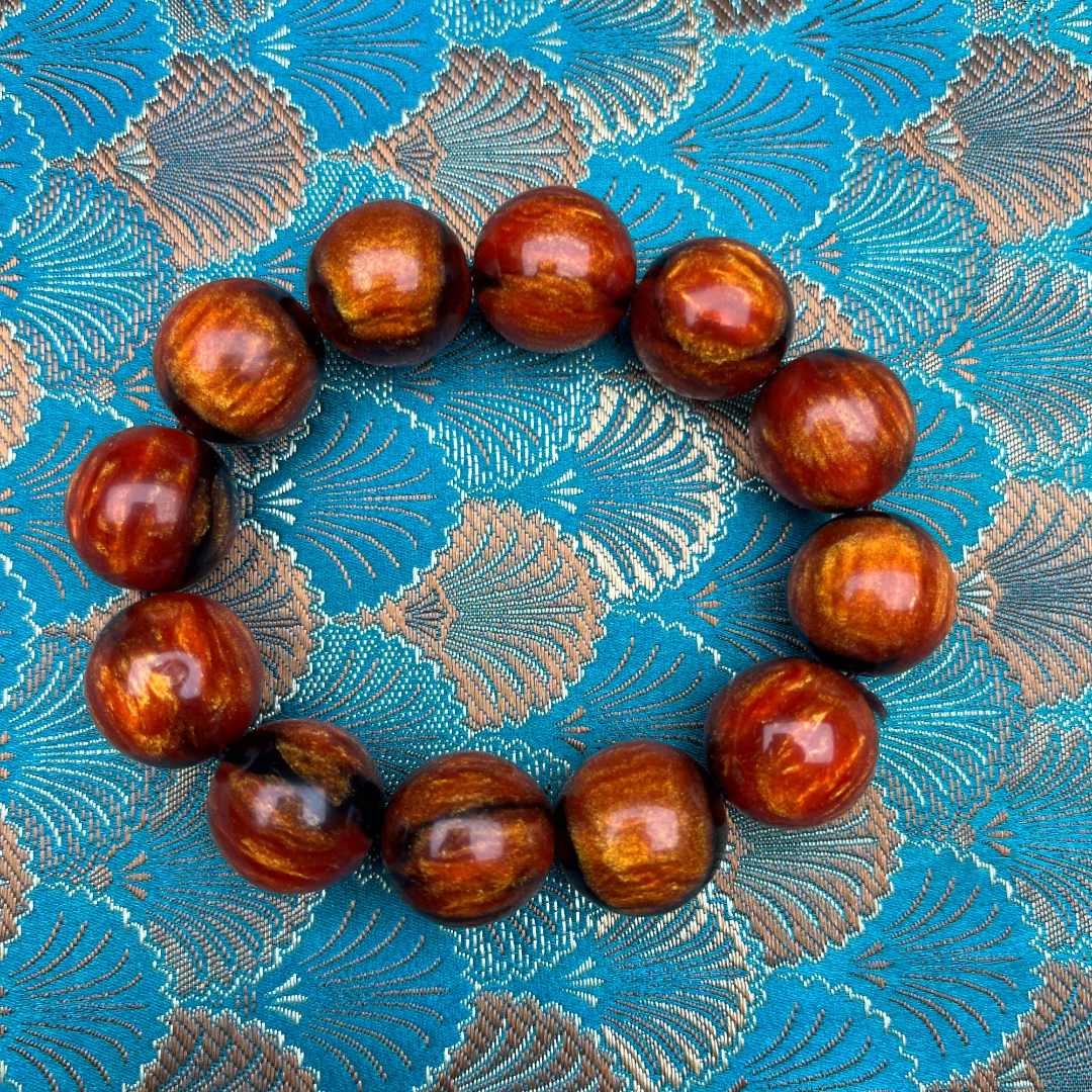 【器物炎灵 】金丝海流圆珠手串（不带礼盒）