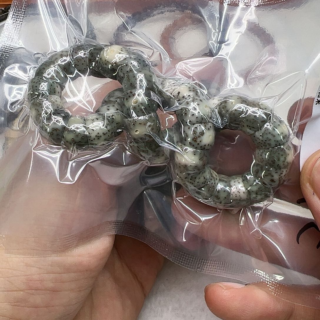 星月菩提手串82荣耀糯冰绿石玉星月菩提单圈猪大肠10