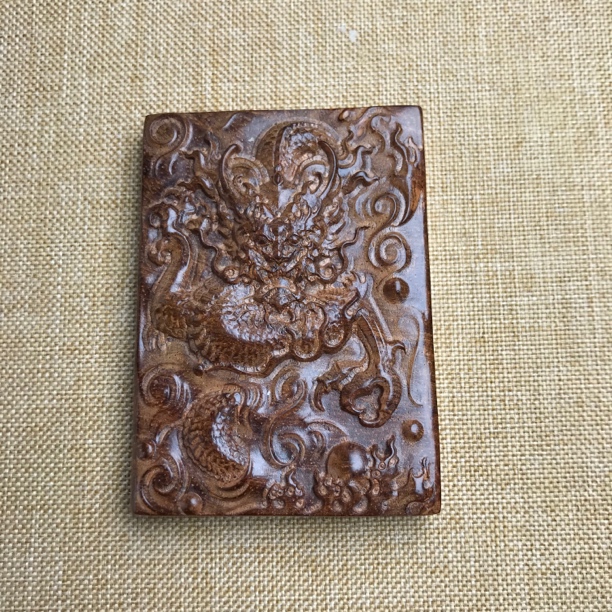 海南黄花梨老料龙牌挂件吊坠尺寸5.8/4.2/0.9重17.0克