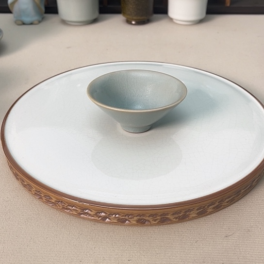 青焱汝瓷仿古釉斗立杯有瑕福利