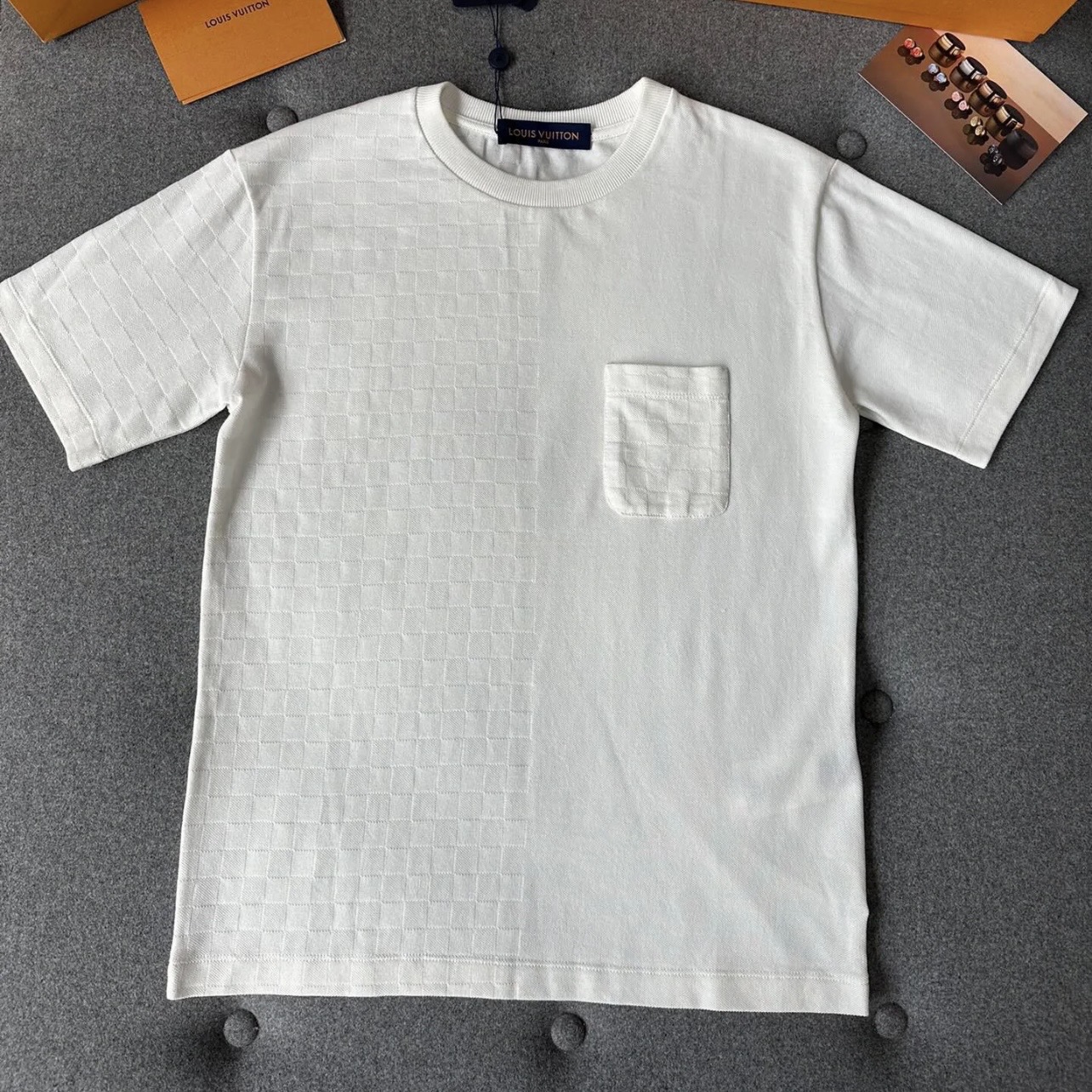 未使用 LouisVuitton/路易威登 汤/P235603769/棋盘格纯色短袖T恤