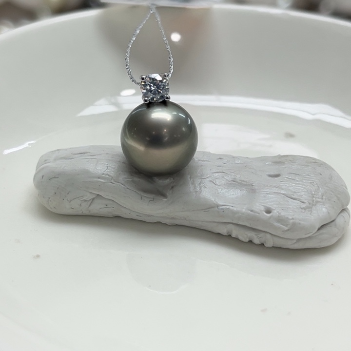 银S925镶嵌吊坠(不含链)海水珍珠11-12mm59号