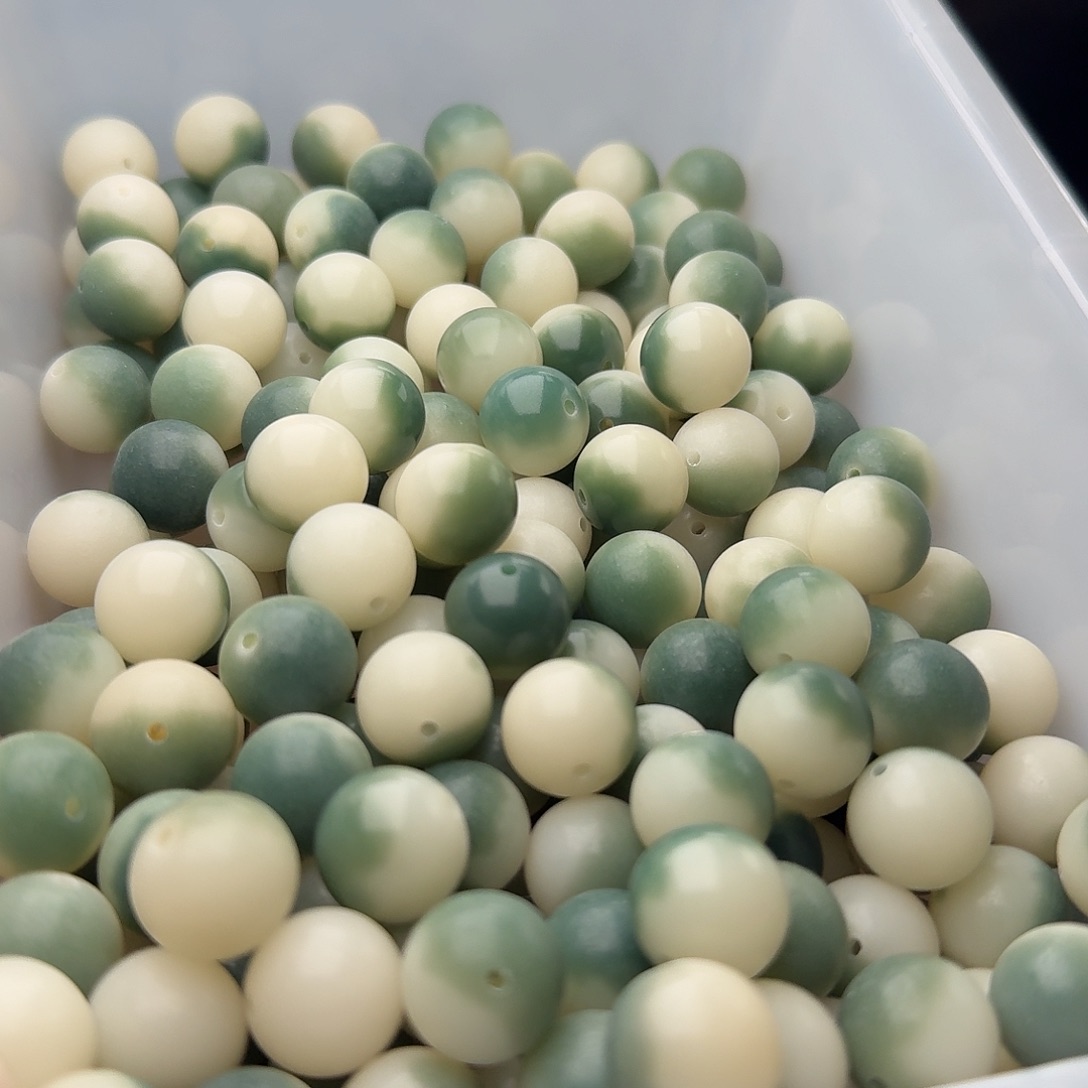 吊坠菩提根/象牙果50 颗绿飘花 14 圆