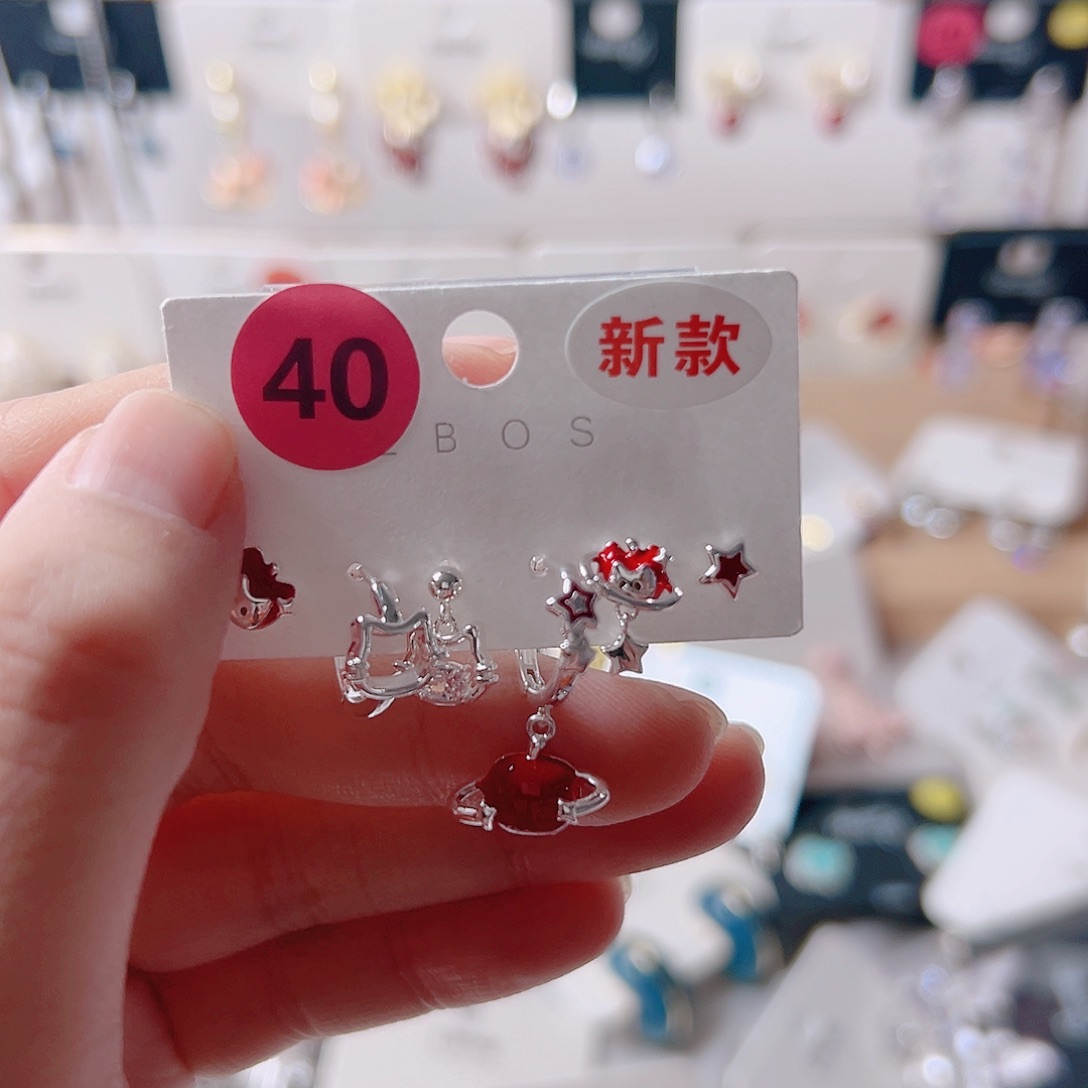 锆石纯铜合金耳环