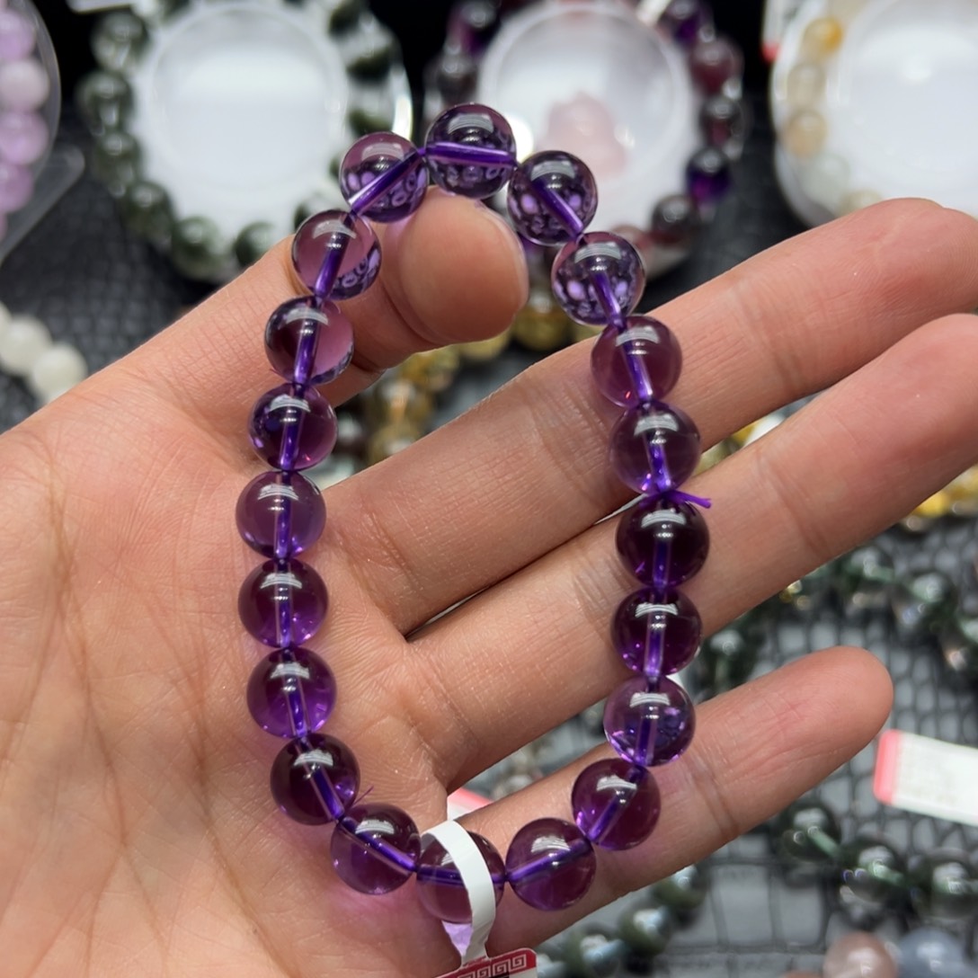 水晶手链未镶嵌好看